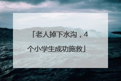 老人掉下水沟，4个小学生成功施救
