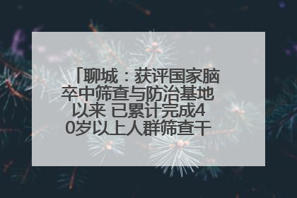 聊城：获评国家脑卒中筛查与防治基地以来 已累计完成40岁以上人群筛查干预40余万人次