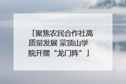 聚焦农民合作社高质量发展 蒙顶山学院开摆“龙门阵”