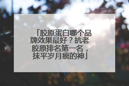 胶原蛋白哪个品牌效果最好？抗老胶原排名第一名，抹平岁月痕的神