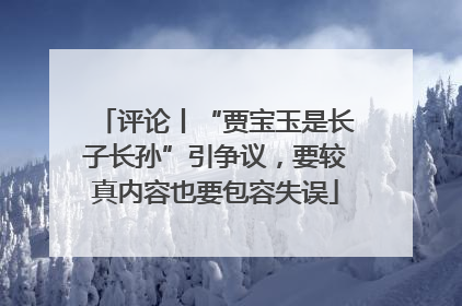 评论丨“贾宝玉是长子长孙”引争议，要较真内容也要包容失误