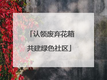 认领废弃花箱 共建绿色社区