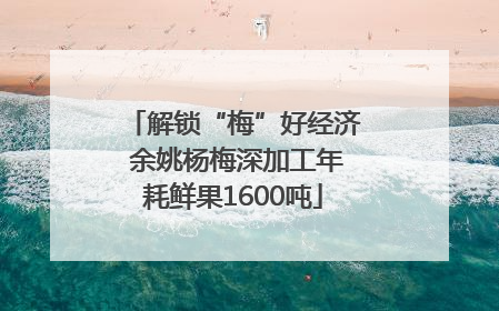 解锁“梅”好经济 余姚杨梅深加工年耗鲜果1600吨