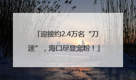 迎接约2.4万名“刀迷”，海口尽显宠粉！