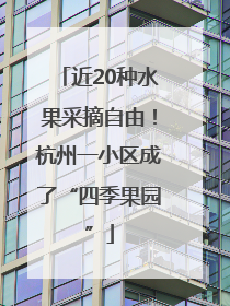 近20种水果采摘自由！杭州一小区成了“四季果园”