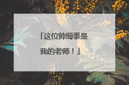这位帅蜀黍是我的老师！