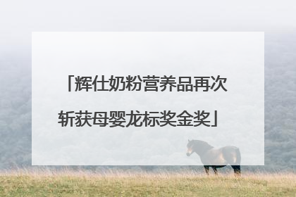 辉仕奶粉营养品再次斩获母婴龙标奖金奖