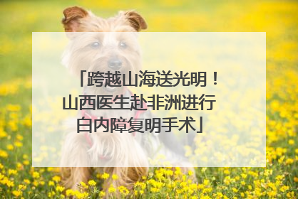 跨越山海送光明！山西医生赴非洲进行白内障复明手术