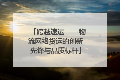 跨越速运——物流网络货运的创新先锋与品质标杆