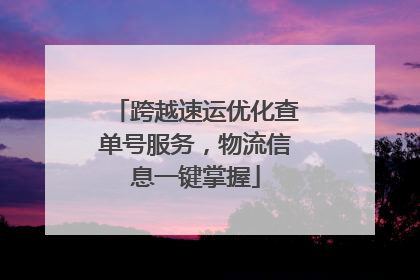 跨越速运优化查单号服务，物流信息一键掌握