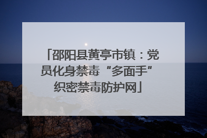 邵阳县黄亭市镇：党员化身禁毒“多面手” 织密禁毒防护网