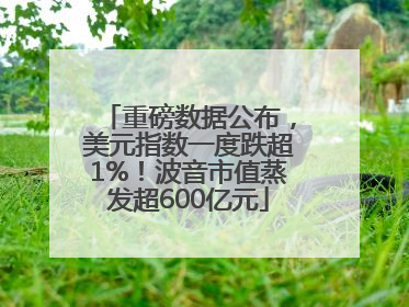 重磅数据公布，美元指数一度跌超1%！波音市值蒸发超600亿元