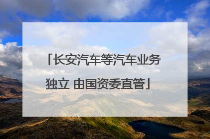长安汽车等汽车业务独立 由国资委直管