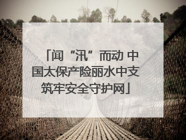 闻“汛”而动 中国太保产险丽水中支筑牢安全守护网