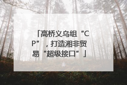 高桥义乌组“CP”，打造湘非贸易“超级接口”