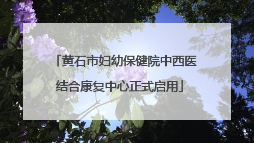 黄石市妇幼保健院中西医结合康复中心正式启用