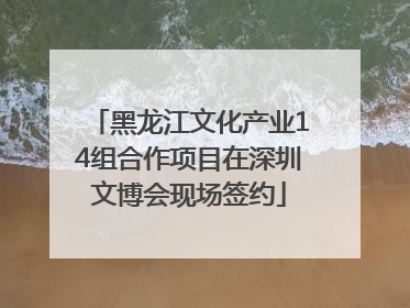 黑龙江文化产业14组合作项目在深圳文博会现场签约