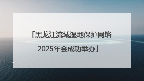 黑龙江流域湿地保护网络2025年会成功举办
