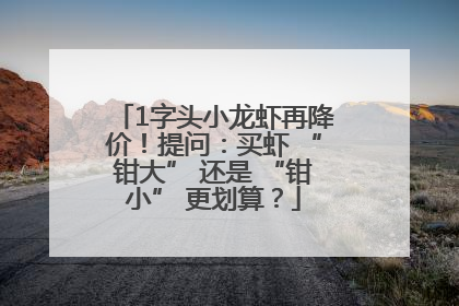 1字头小龙虾再降价！提问：买虾 “钳大” 还是 “钳小” 更划算？